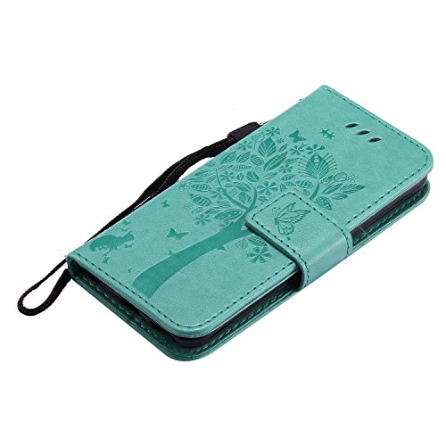 iPod Touch 5th / 6th Generation Wallet Case, UNEXTATI Leather Flip Cover Case with Kickstand Feature for Apple iPod Touch 5th / 6th Generation (Green #11) - Thumbnail 3
