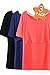 Smallshow 3 Pcs Maternity Nursing T-Shirt Nursing Tops,Navy-Black-Coral,Medium