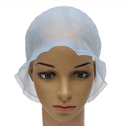 Samidy 1PC Highlight Cap, Professional Salon Reusable Hair Colouring Highlighting Dye Hat with Hook (Blue)