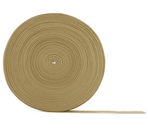 Army Tan Polypropylene Webbing 50 Yards x 1-inch; 1" Wide Beige/Khaki Polypro Strap Webbing Great w/Camo; Great for Bags, Outdoor Gear; Collars, Leashes, Halters, Sporting Gear & More