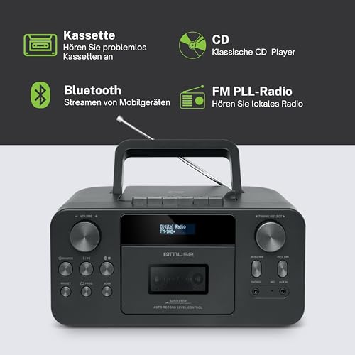 Muse M-182 RDC Radio Cassette CD Recorder Bluetooth