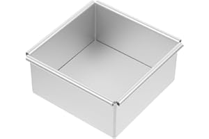 NUOBESTY 6-inch Square Cake Pan with Removable Bottom, Aluminum Alloy Non-Stick Baking Mold for Household