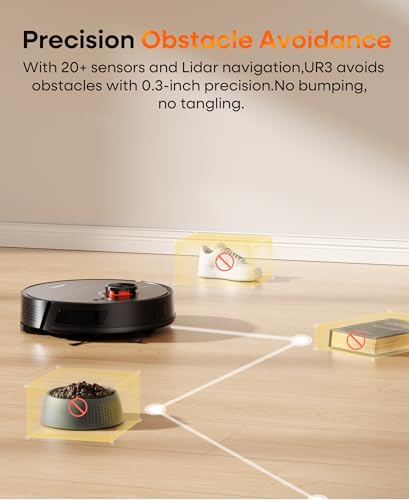 Robot Vacuum and Mop with Self-Emptying Station, 7000Pa Suction for Pet Hair on Carpets, LiDAR Navigation Creates No-Go Zones, Quiet, Works with Alexa, Ideal for Hardwood Floors & Multi-Floor Homes