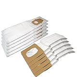 ZVac 5-Pk Generic Vacuum Bags for Hoover Platinum Type Q and I (5 each, Total 10 Bags) with high-efficiency HEPA type filters compatible with all Hoover models using Type Q and I Bags, White