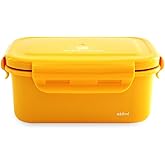 LIVING CREATOR KeeperTen Microwave Safe Stainless Steel Food Storage Container(Yellow, 16.8 oz / 480mL) Leakproof, Dishwasher & Freezer Safe, BPA-Free, Odor Resistant, Reheat or Store Meals On-the-Go