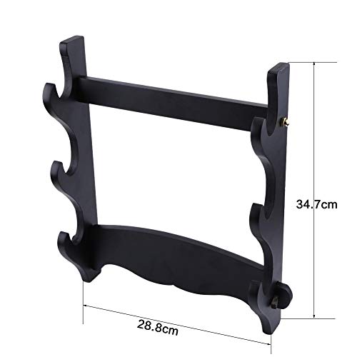 Sword Holder, Three-Tier Samurai Sword/Flute Katana Wall Mounted Bracket Holder Hanger Display Parts for Home