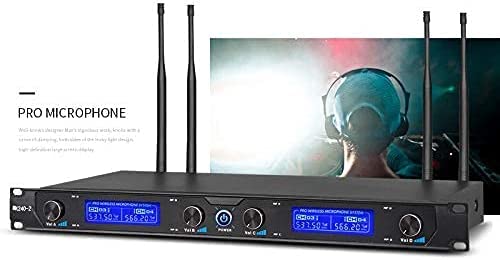 MicrocKing Wireless Microphone System,with 2 Handheld Mics and 2 Lavalier Bodypacks, Metal Build, Fixed Frequency, Long Range 400 FT, Ideal for Party Wedding Church Conference Speech