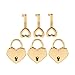 MagiDeal Set of 3 Vintage Heart Shape Padlock with Keys Suitcase Lock - Light Gold M