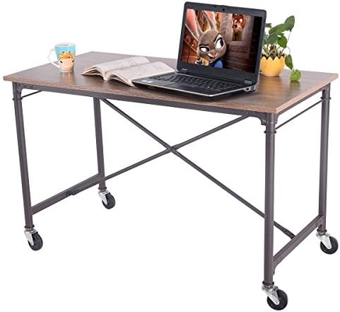 Computer Desk Laptop Writing Table Melamine Surface Wheels Home Office Furniture