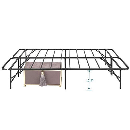 VECELO 14 Inch Foldable Metal Platform Bed Frame, ToolFree Assembly