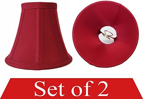 Mestar Decor Set of 2 Mini Bell Red Lamp Shade Lampshade 5"H Clip On Style for Chandeliers Wall Sconces Accent Lamps Beautiful Lighting Decor - Red (2pcs)