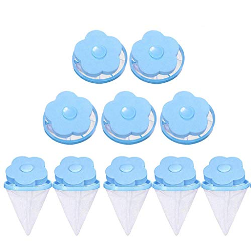 RYGHEWE 10 Pcs Floating Pet Fur Catcher Filtering Hair Removal Device Washing Machine Universal Float, Filter Bag Laundry Ball, Wool Cleaning Supplies US Shipping