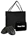 Solemates Purse Pal Foldable Bowed Ballet Flats w/Expandable Tote Bag for Carrying Heels (Large (9-10.5), Black)