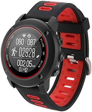 GPS Hiking Bluetooth Smart Watch, Adventurer Outdoor Sports IP68 Waterproof Watch,Multi-function Mode,for Tracking Running,Hiking,Heart Rate Monitor,SOS,Compass,USB Charging,Connect with APP (Red)