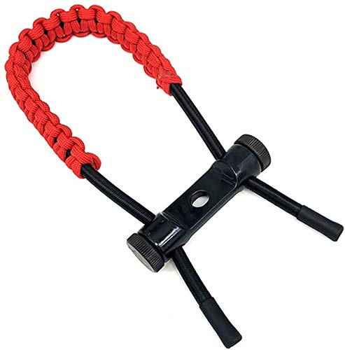 Namvo 1Pc Adult Archery Adjustable Durable Leather Braided Cord Rope Wrist Sling for Compound Bow Archery Accessory Red