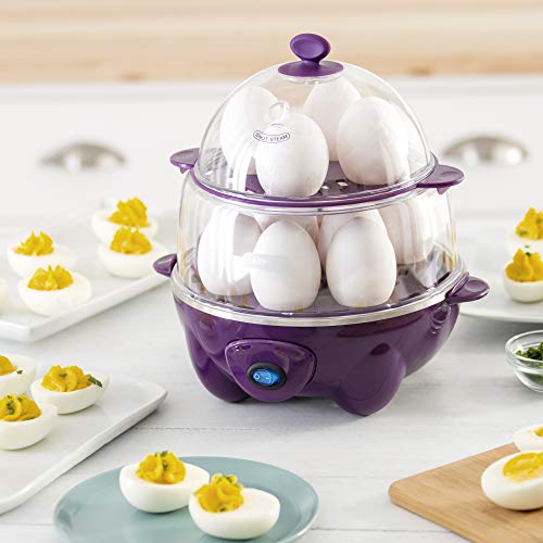 DASH DEC02PU Deluxe Rapid Egg Cooker Electric, 12 Capacity for Hard