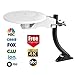 Elecwave 70 Miles Digital HDTV Antenna 360 Degree Omni-Directional Reception Outdoor/Indoor Amplified Antenna with 33 FT High Performance Coax Cable, White