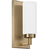 Capital Lighting 651711AD Alyssa Art-Inspired Luxe Faux Alabaster Glass Cylinder Wall Sconce Light, 1-Light 60 Watt, 11" H x 