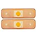 Brock Replacement Set Driver and Passenger Amber Front Signal Side Marker Lights Compatible with 1981-1983 Pickup Truck 3587436