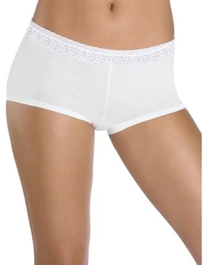 Ladies ComfortSoft Cotton Stretch Lace Boy Briefs (ET49LC) -ASSORTED -9