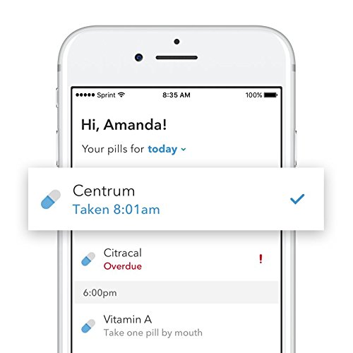 Pillsy Smart Pill Cap and Bottle, Medication Tracker with Reminder