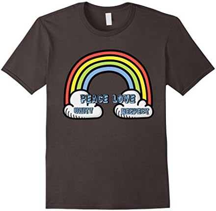 Men's Peace Love Unity Respect PLUR EDM Dance Culture T-Shirt 3XL Asphalt