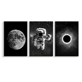 Framed Canvas Wall Art for Living Room, Bedroom Sky Space View Canvas Prints for Home Decoration Ready to Hanging - 16"x24"x3 Panels