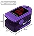 Zacurate Pro Series 500DL Fingertip Pulse Oximeter Blood Oxygen Saturation Monitor with Silicon Cover, Batteries and Lanyard (Royal Violet)