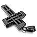 INBLUE Men's Stainless Steel Pendant Necklace Silver Tone Black Cross Hollow Openwork -With 23 Inch Chain