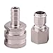 DERNORD 1/2 Inch Stainless Steel Quick Disconnect Set - Beer Brewing Connector Kit (Barb Female/FPT Male)