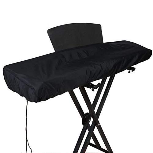 Keyboard Cover for 61 Keys, Dust and Water Resistant Notes Keyboard Dust Cover, Piano Keys Protective Case with Adjustable Drawstring, Electronic Keyboard Case (61 Keys, Black)