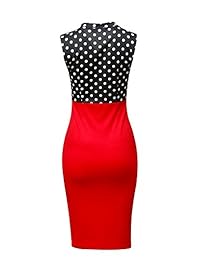 CISMARK, vestido tubo, para oficina, sin mangas, chic, escote en V, colores fuertes, para mujer.