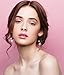 925 Sterling Silver Pearl Long Dangle Drop Earring for Women Crystal Moon Star Charms (Double Front Back Long Pearl)