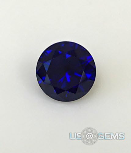 Sapphire Burma Blue #34. Corundum Swiss. Round 8 mm. 2 ct. Lab created loose gemstone. US@GEMS