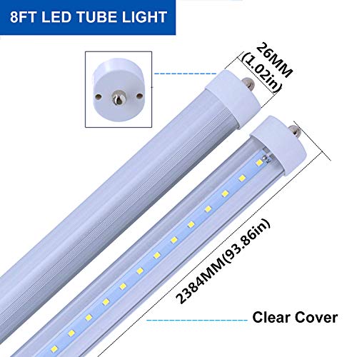 CNSUNWAY LIGHTING T8 T10 T12 8ft LED Bulbs, 45W(100W Equiv ... wiring diagram t12 ballast replacement 