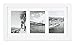 Golden State Art 9x18 White Photo Wood Collage Frame, For (3) 5x7 pictures with White Mat and Real Glass