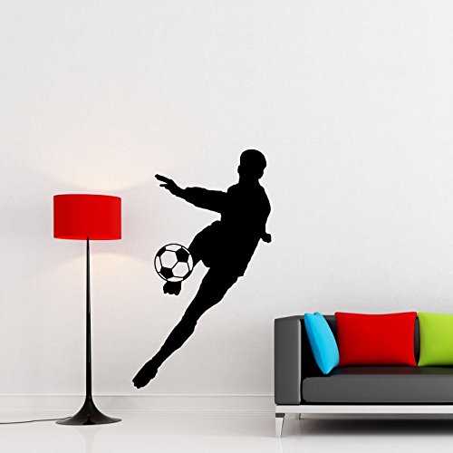 Ambiance-Live ROS-footbaler1 Football Wall Sticker 115 x 45 cm Black