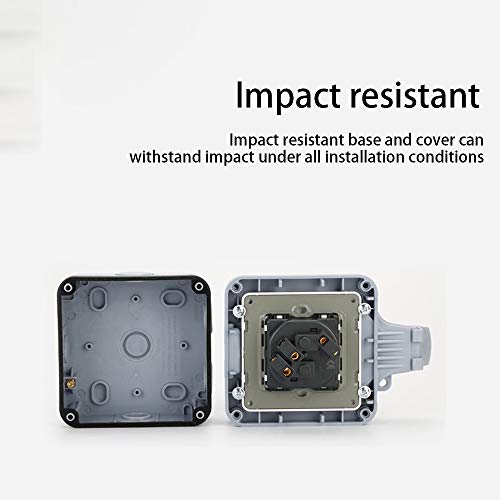panthem Außensteckdose 1fach, Außenbereich Steckdose mit Klappdeckel, Aufputz IP66 Wasserdicht Aussensteckdose Garten… – Bild 6