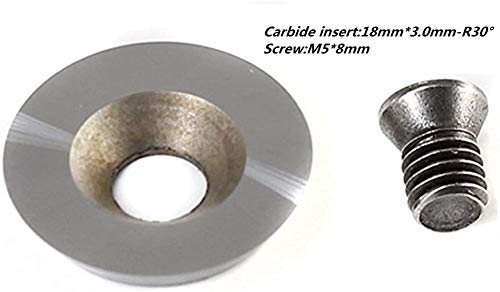 Wood Turning tool Finisher YUFUTOL Carbide Tipped Wood Lathe Full Size Bar and Handle set With 18mm Round Carbide Insertï¼ŒScrewï¼ŒStar Key Wrench,for wood hobbyist or DIY or carpenter,Type R-18