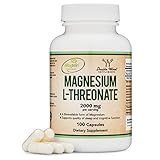 Magnesium L Threonate Capsules (Magtein) - High Absorption Supplement - Bioavailable Form - 2,000 mg - 100 Capsules