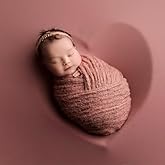 HUCEQI Newborn Photography Wraps Girl Baby Photo Props Wraps with Pearl Headband, Newborn Outfits for Photography Pictures