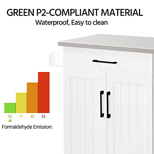 Yaheetech Kitchen Island Cart with Stainless Steel Top, Rolling Kitchen