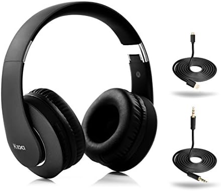 Bluetooth Headphones Over Ear Hatsutec Wired / Wireless Foldable Stereo Headset with FM Radio MP3 Player for Cell Phones / PC / Tablets / TV /MP3 – Built-in Mic, TF Slot, 3.5mm Audio Jack (Black)