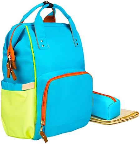 LNGLAT Diaper Bag Multi-Function Waterproof Large Baby Diaper Bag Backpack Durable Stylish Unisex Travel Knapsack with Insulated Pockets, Changing Pad, Insulated Bottle Pocket - Blue