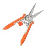 FLORA GUARD 6.5 Inch Micro-Tip Pruning Snip Gardening Hand Pruning Shears Trimming Scissors with Stainless Steel(Orange)