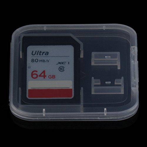 BLUECELL Pack of 15 Clear Plastic Memory Card Case Holder for SanDisk/Kingston/Transcend/Samsung SD Micro SD T-Flash Card - Thumbnail 3