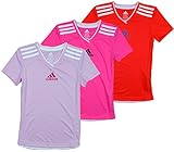 Adidas Big Girls Youth 3-stripe V-neck Athletic Shirt