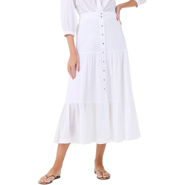 スカート laubeblanc Cotton Tiered skirt Cotton Tiered skirt – L'AUBE BLANC