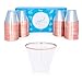 Rose Gold Plastic Disposable Cups (120 x 9 oz) - Elegant Rose Gold Rim Trim Clear Party Cup - Fancy Reusable Rimmed Glass Tumbler For Birthday, Wedding, Bar Parties Decoration Supplies, Trimmed Glass