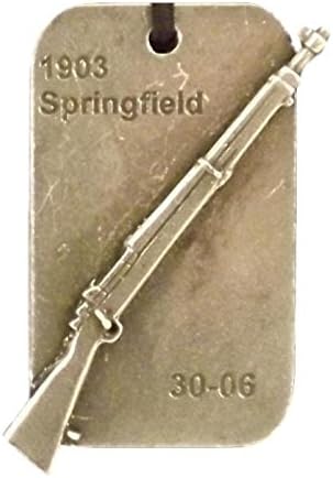 TMB Designs Dog tag key rings with miniature gun and details